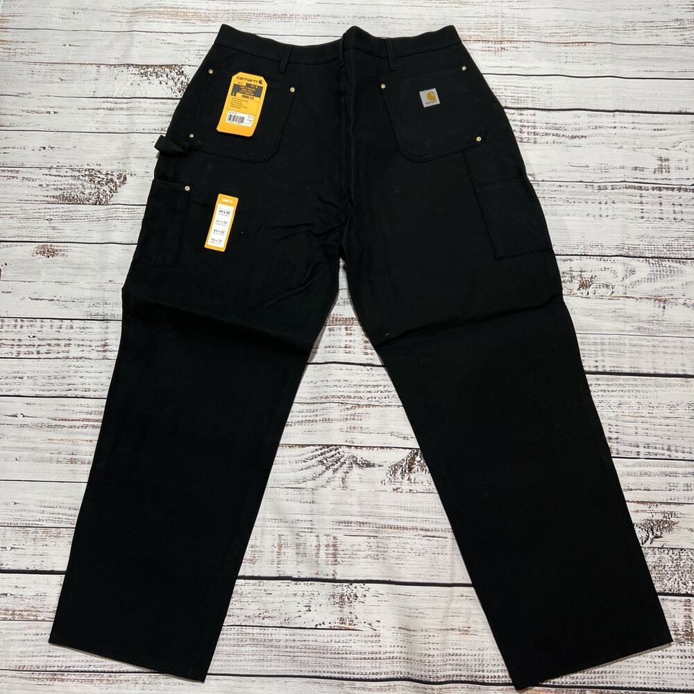 Carhartt Loose Fit 44 x 32 Firm Duck Double-Front Utility Work Pant B01-M BLK - Picture 9 of 13